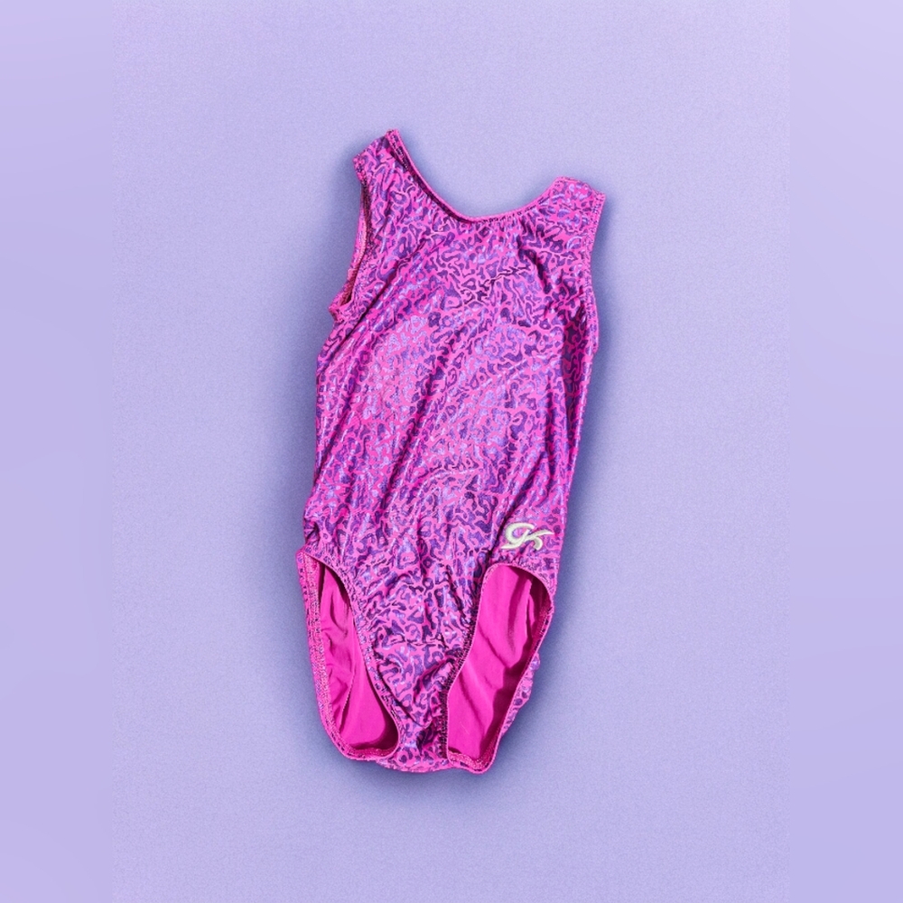 Girls Pink & Purple Cheetah Print Leotard